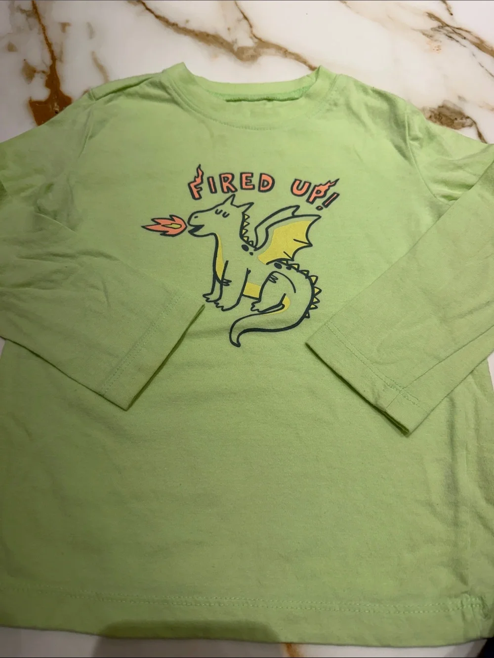 Carter's Lime Green Dragon & Royal Blue Trucks Long-Sleeve Tees